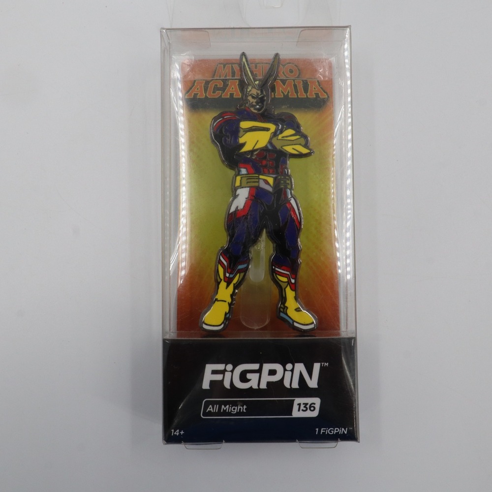 FiGPiN All Might My Hero Academia #136 Unisex OS Blue Yellow Enamel Pin‎ New